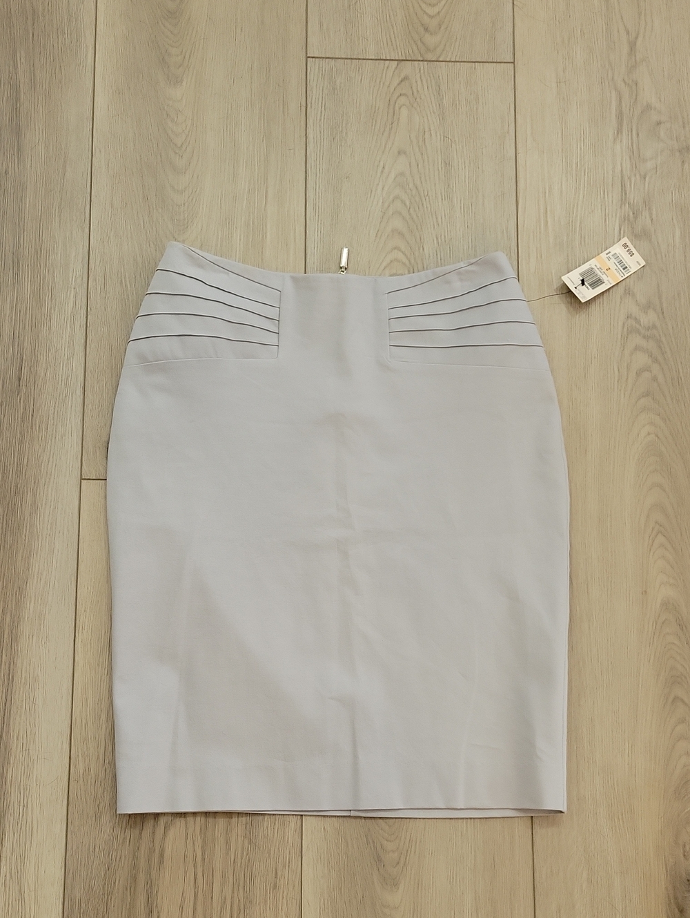 Alfani Light Gray Pleated-Waist Pencil Skirt